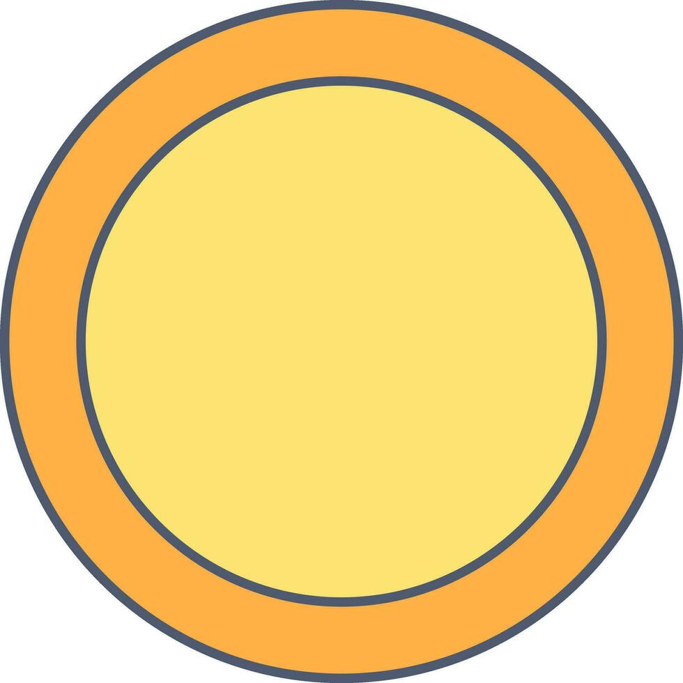 Illustration Of Plate Icon Or Symbol In Yellow Color. vector
