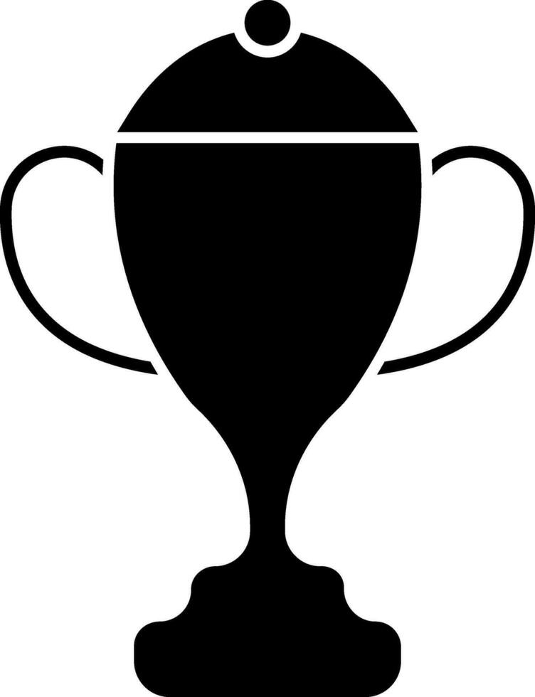 Black trophy cup award icon on white background. vector