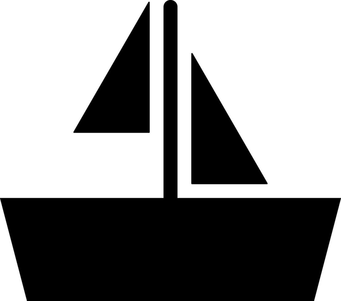 vela barco icono en plano estilo. vector