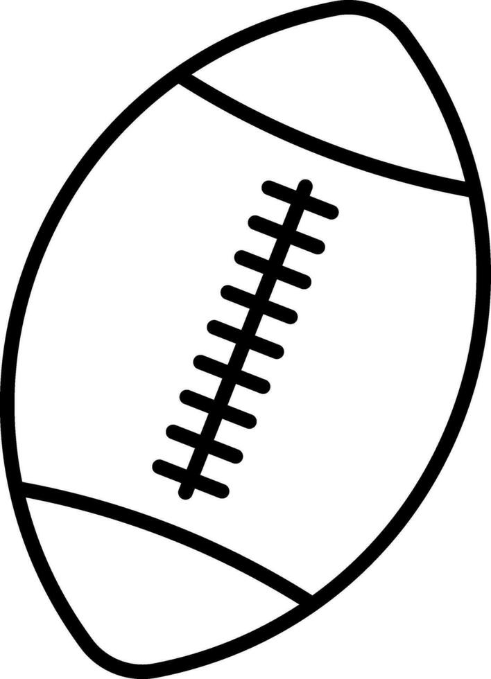 Rugby ball in black line art illustration. vector