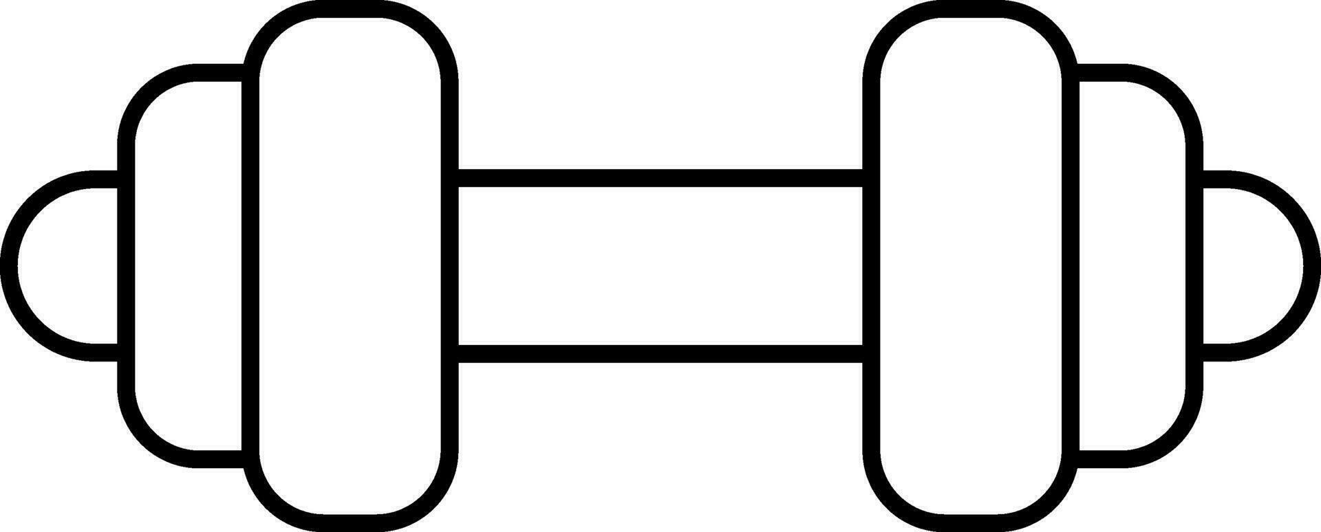 Dumbbell Icon In Black Outline. vector