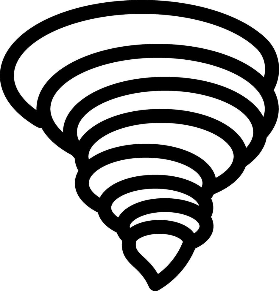 Black line art illustration of tornado icon. vector