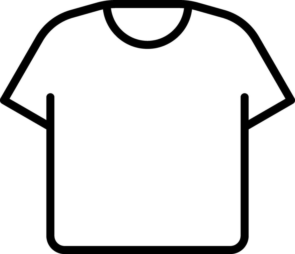T-Shirt icon or symbol in black line art. vector