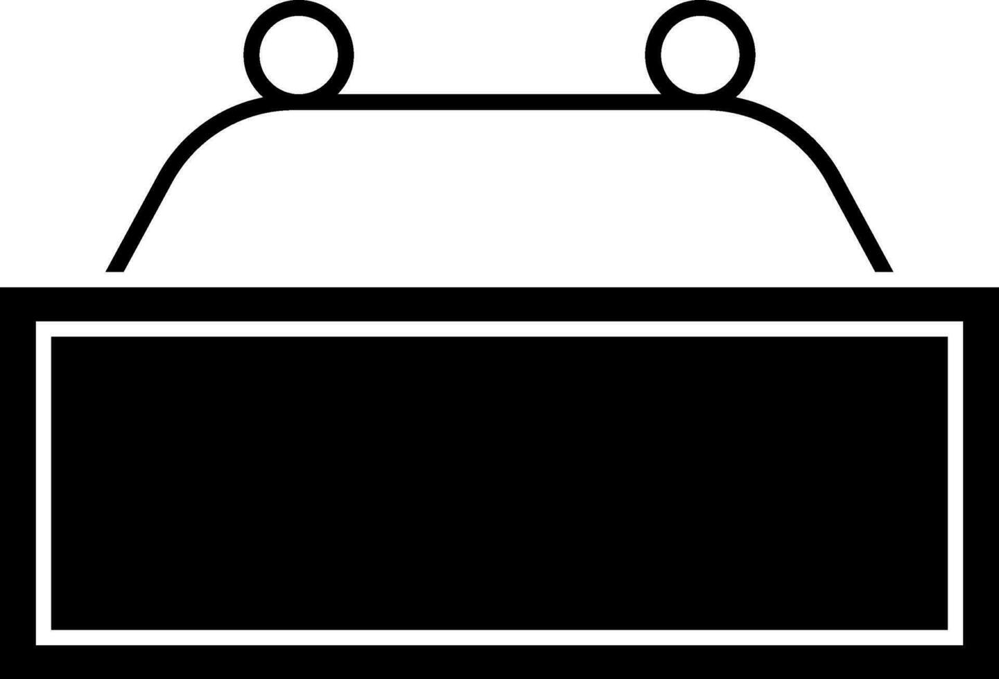 Blank hanging signboard or sold icon in black color. vector