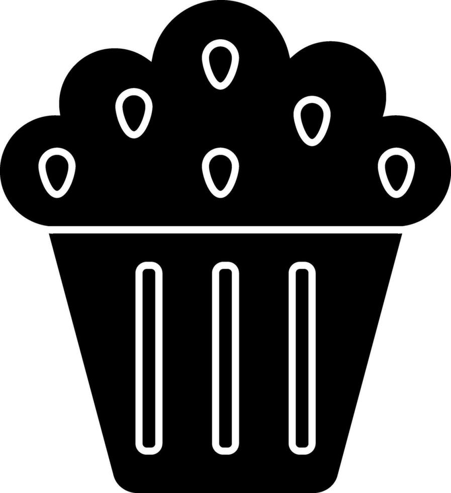 Muffin icon or symbol in Black and White color. vector