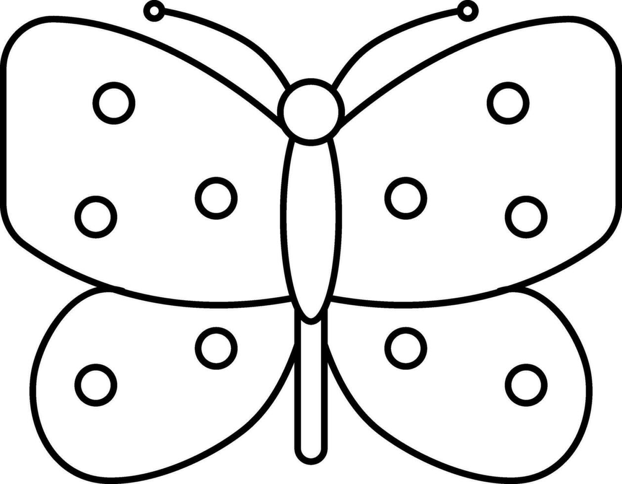 línea Arte mariposa icono en plano estilo. vector