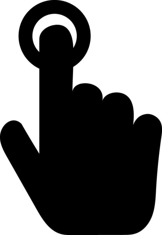 Black hand clicking point on white background. vector
