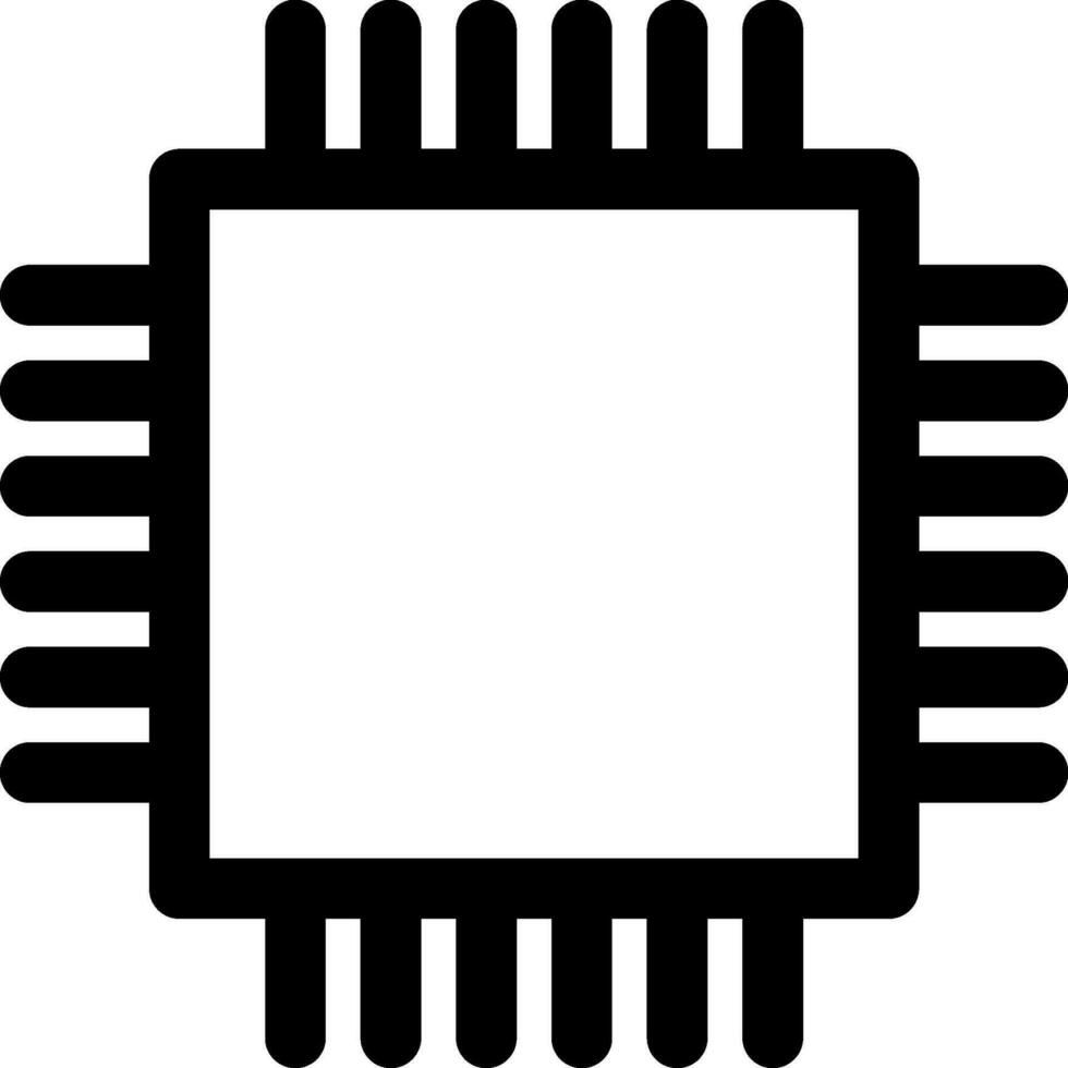 Line art illustration of Microchip icon. vector