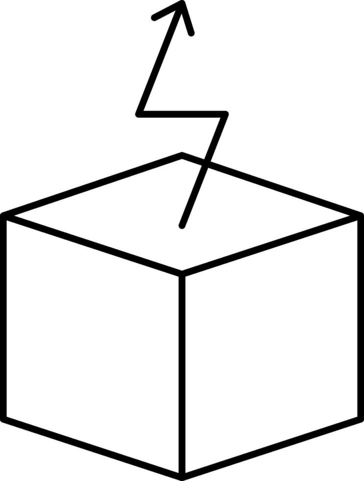 ondulado arriba flecha y caja icono en lineal estilo. vector