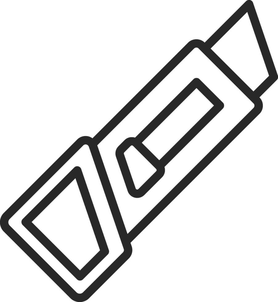 Paper Knife or Cutter icon in Black Line Art. vector