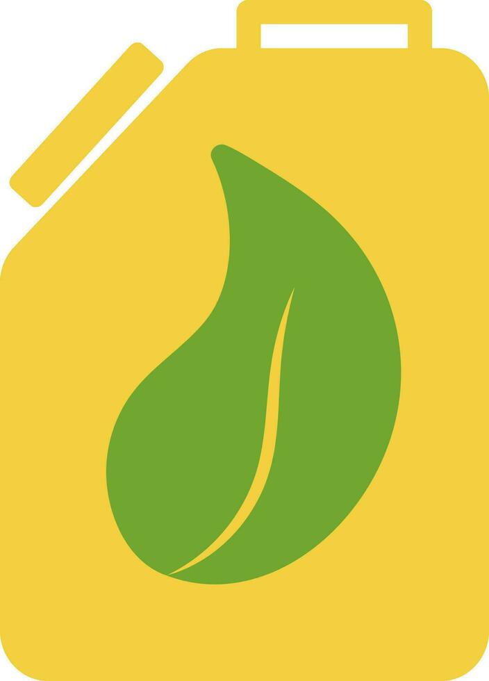 Eco Fuel icon of Canister in yellow and green color. vector