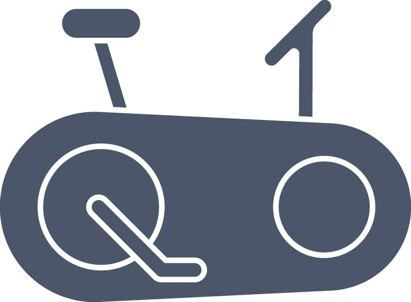 Blue And White Exercise Bike Icon Or Symbol. vector