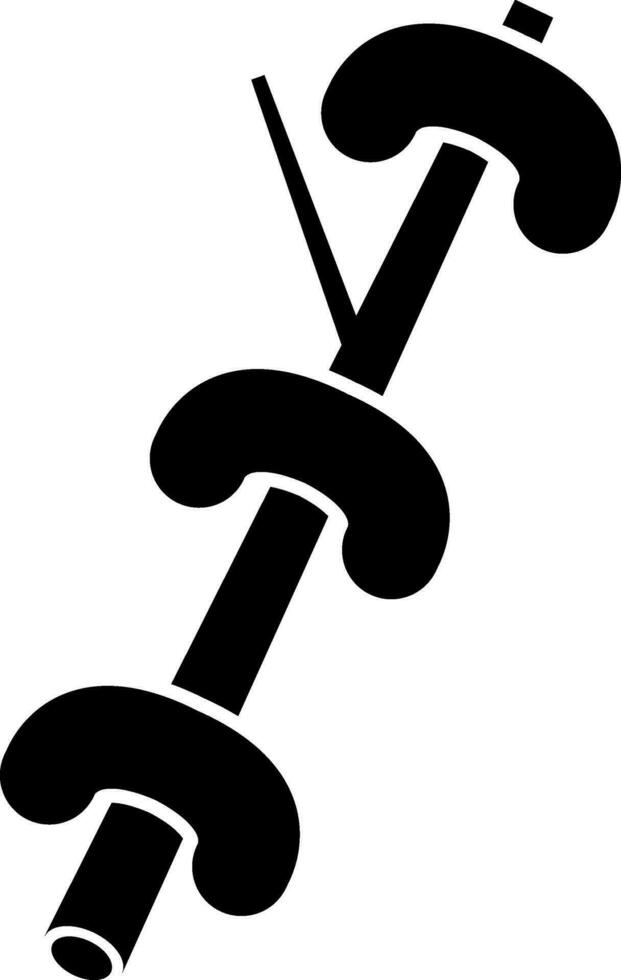 Illustration of sausage with stick icon. vector