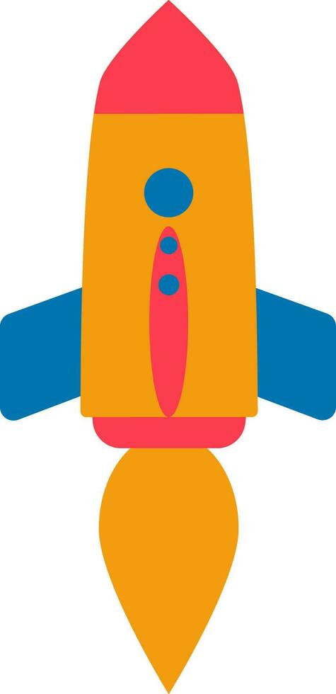 Illustration of rocket in flat style. vector