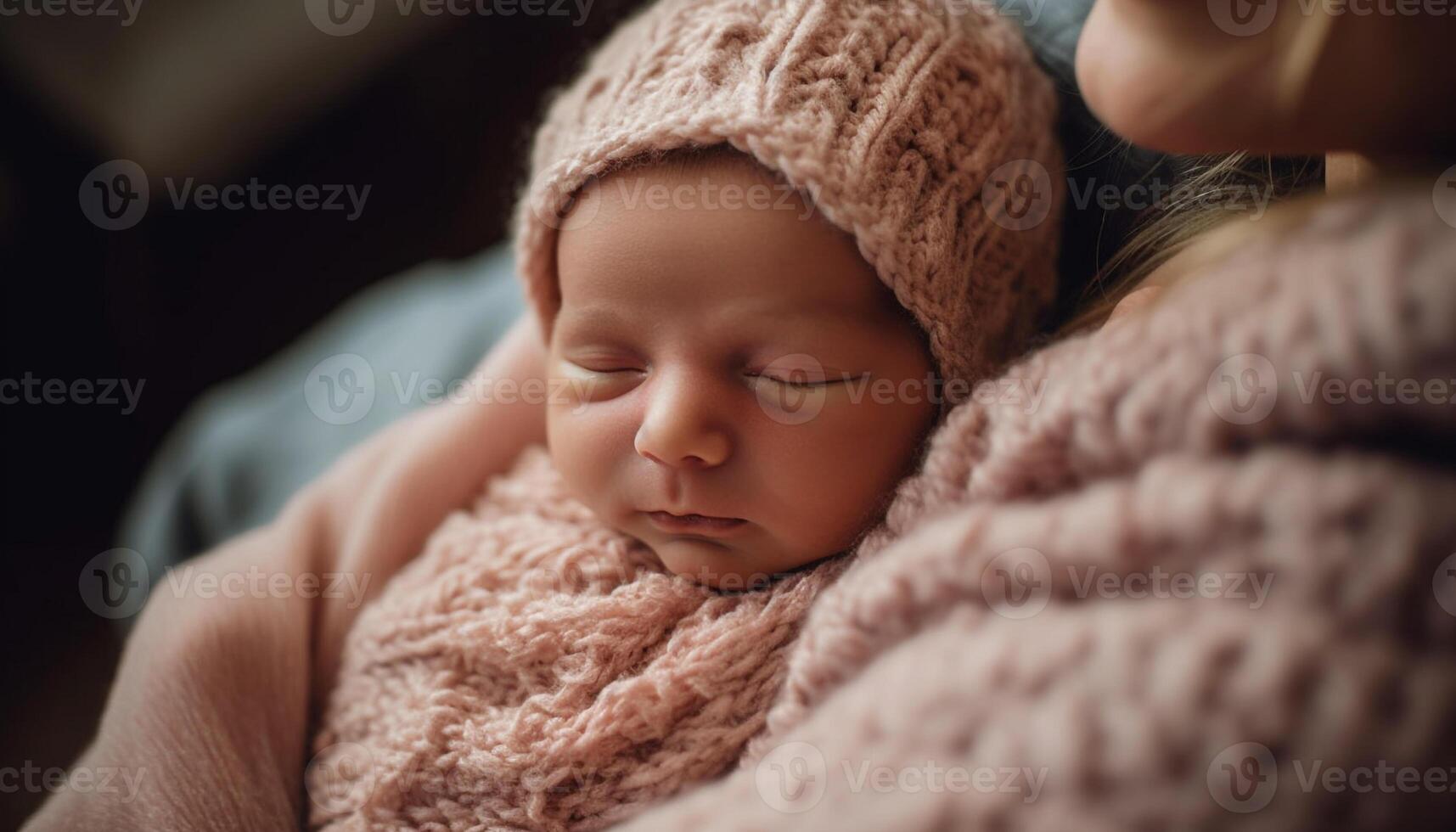 un sereno bebé chico envuelto en un suave cobija dormido pacíficamente generado por ai foto