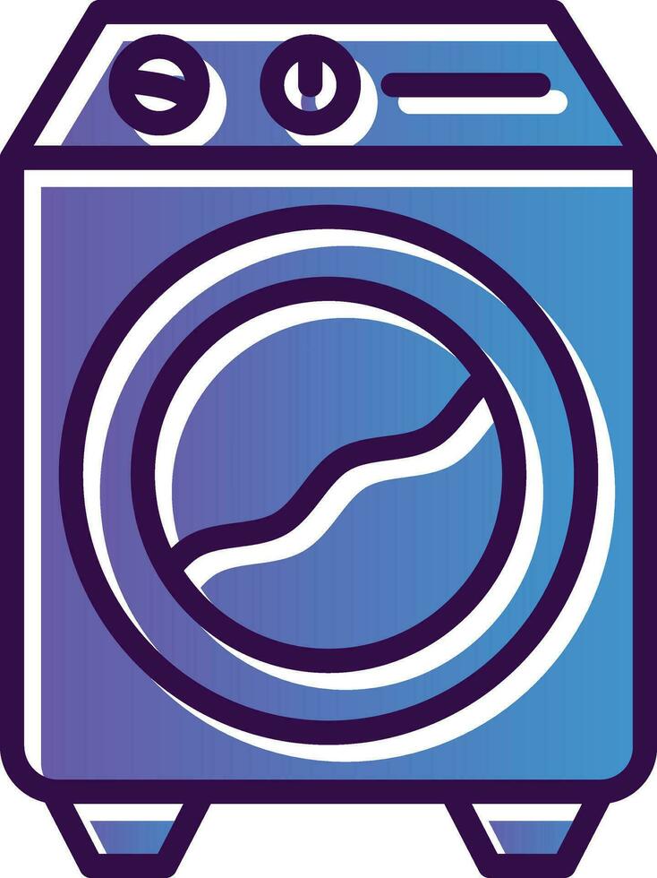 Washing machine Vector Icon Design