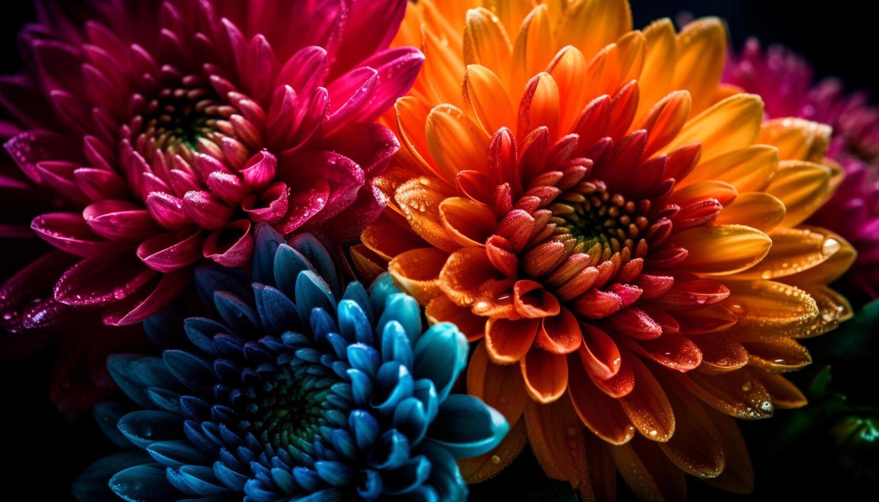 Vibrant multi colored daisy bouquet, a gift of nature beauty generated by AI photo