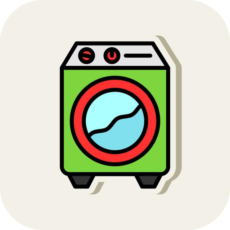 Washing machine Vector Icon Design