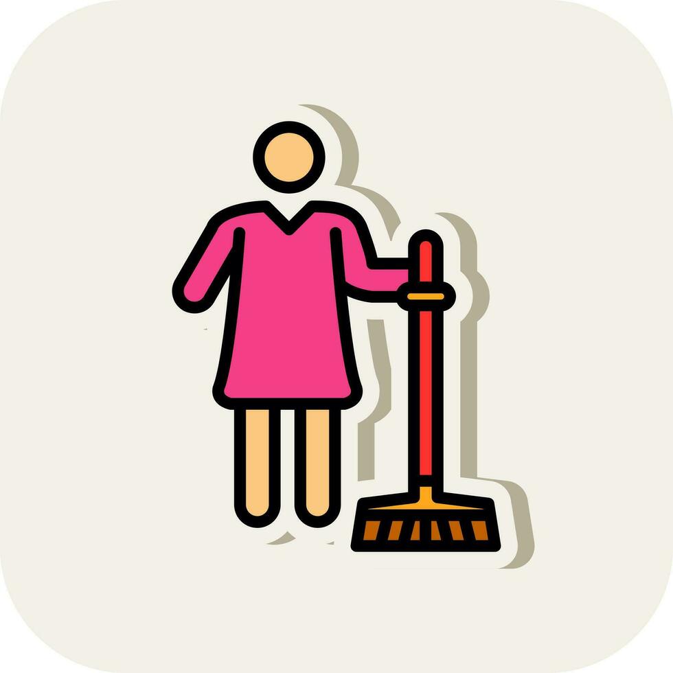 mujer de limpieza vector icono diseño