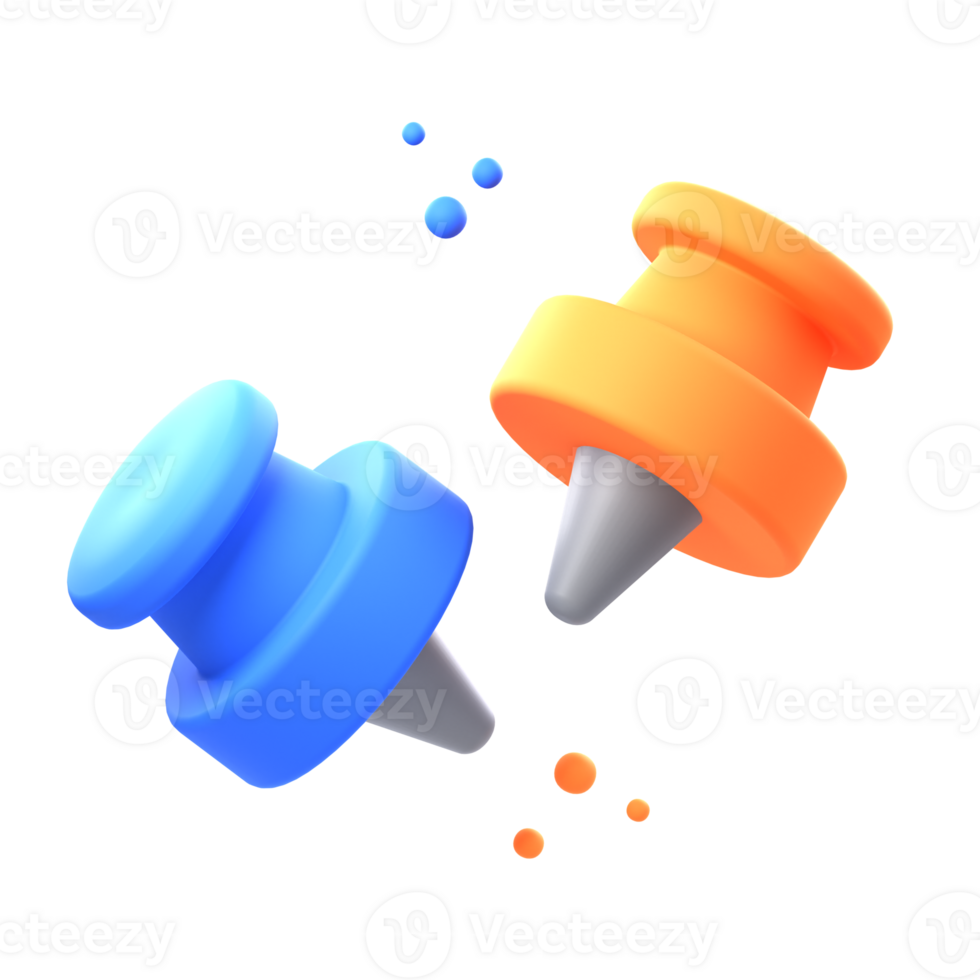 3d drücken Stift Abbildungen machen von praktisch und vielseitig drücken Stift Symbol Entwürfe. perfekt zum organisieren und Anzeigen wichtig Anmerkungen, Memos, und Erinnerungen. png