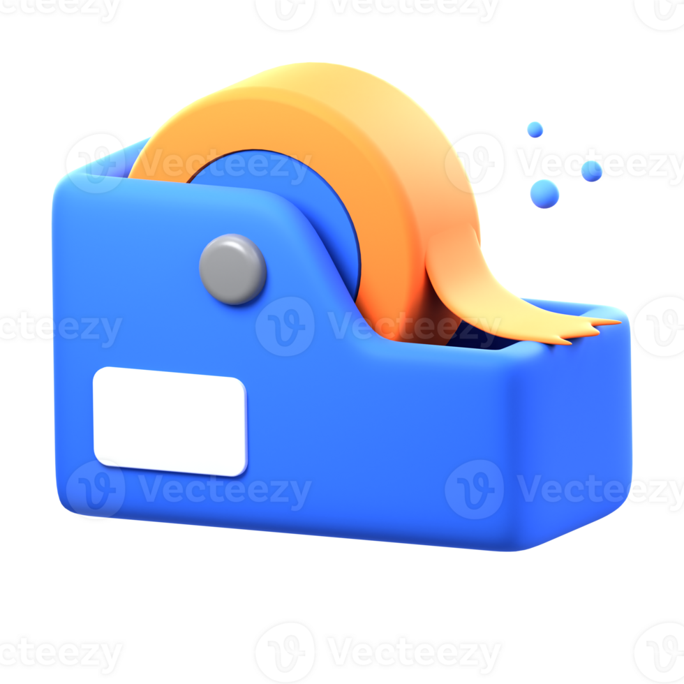 3D adhesive tape renders graphics of cute adhesive tape designs. Perfect for adding depth and creativity to your stationery, office, and tool-themed projects. png