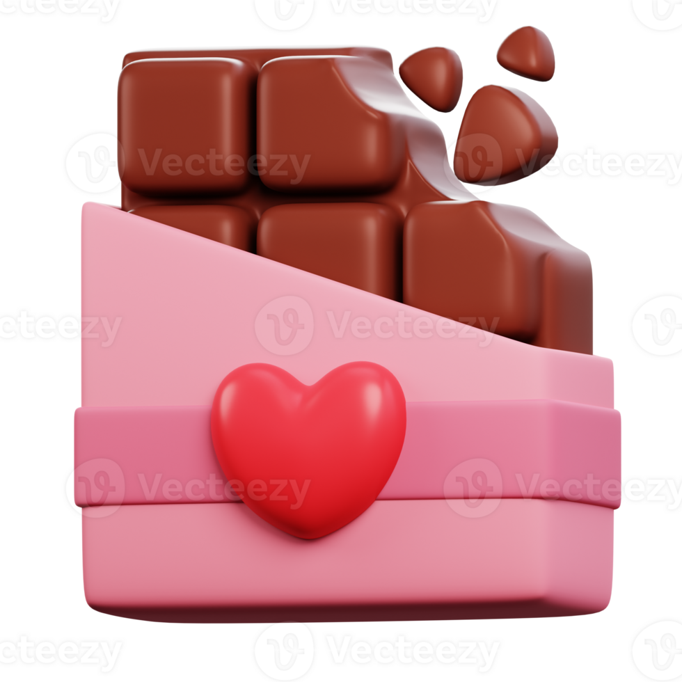Delicious and tempting chocolate bar illustrations in mouth-watering 3D designs. Indulge in the rich flavors and textures. png