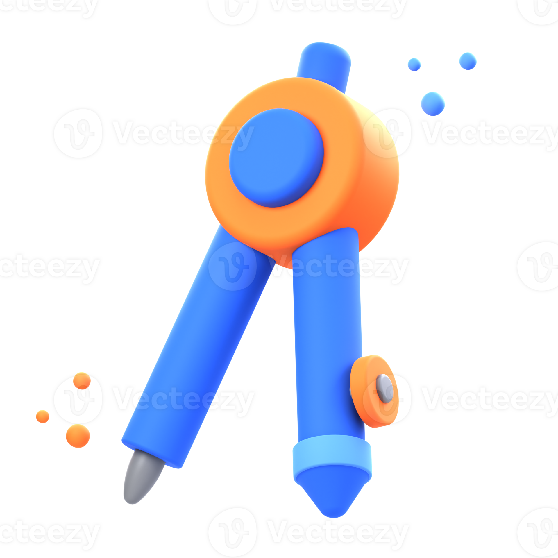3D drawing compass illustrations render of drawing compass icon designs