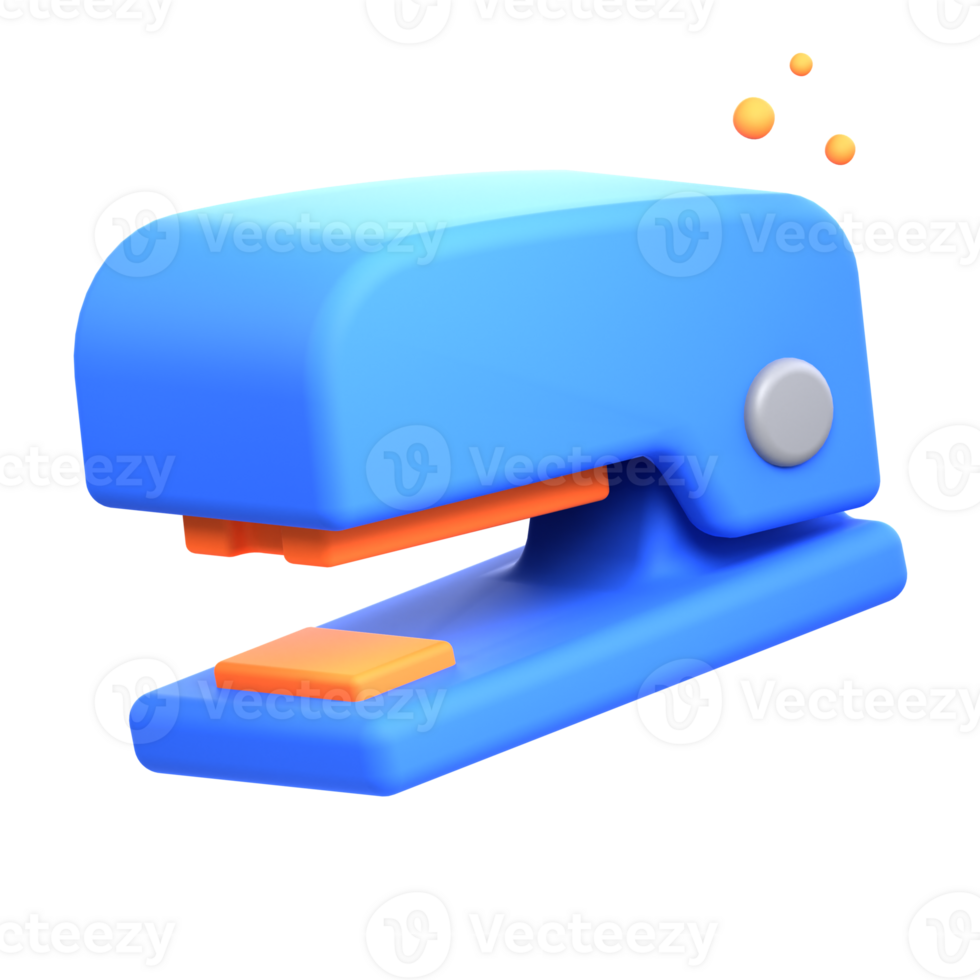 3D stapler illustrations render of functional and reliable stapler icon designs. Perfect for fastening and organizing documents, papers, and reports. png