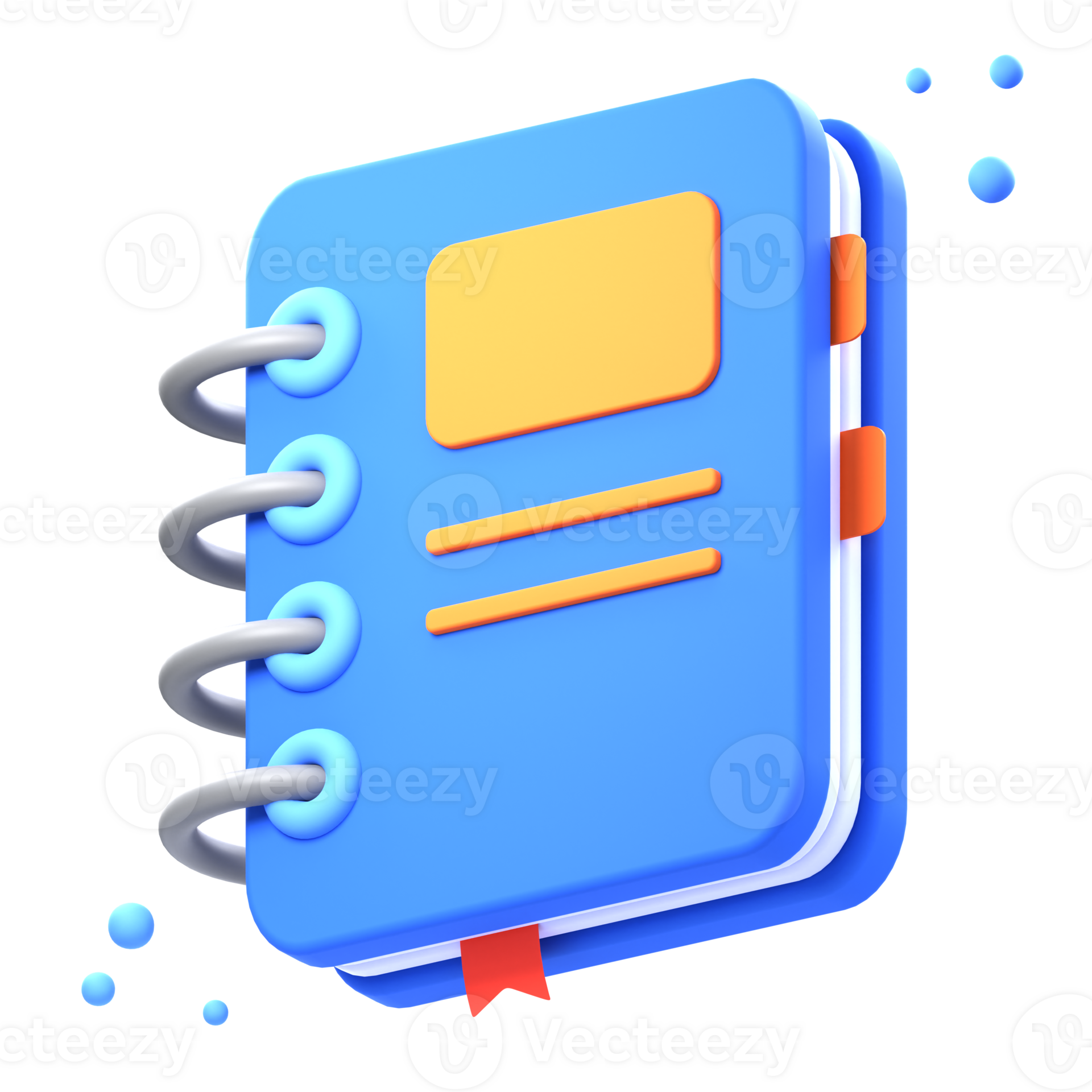 3D diary book illustrations render of charming and personal diary book