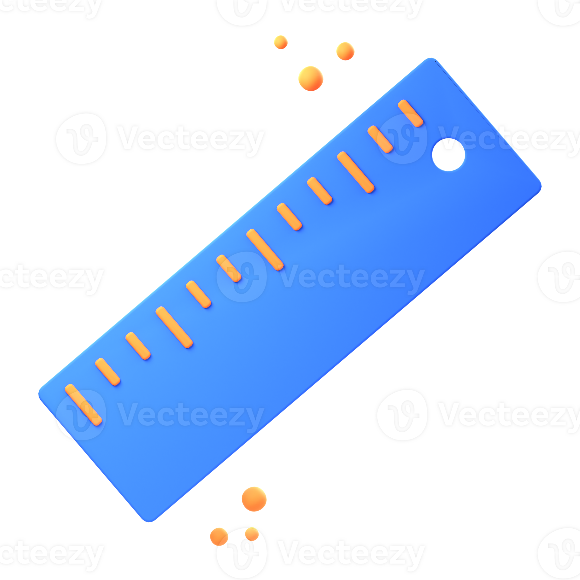 3D ruler scale illustrations render of precise and versatile ruler
