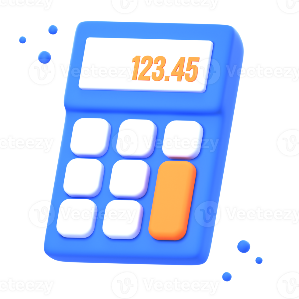 3D calculator renders graphics of sleek and functional calculator designs. Perfect for accurate calculations and effortless number crunching. png