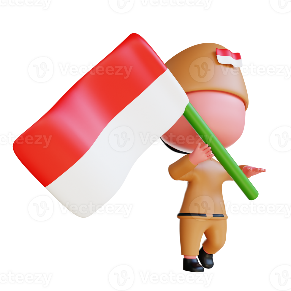 The Indonesian Independence 3D icon is an Indonesian state event as a symbol of freedom and happiness png