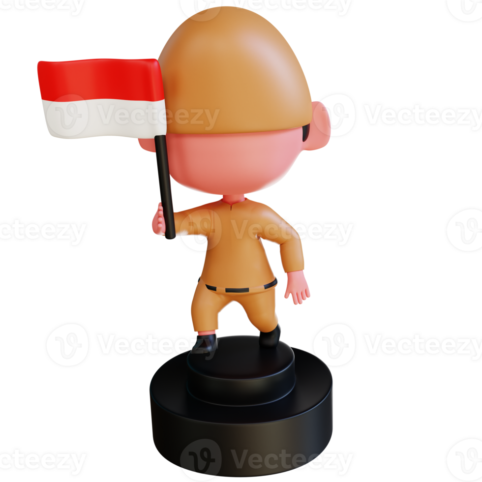 The Indonesian Independence 3D icon is an Indonesian state event as a symbol of freedom and happiness png