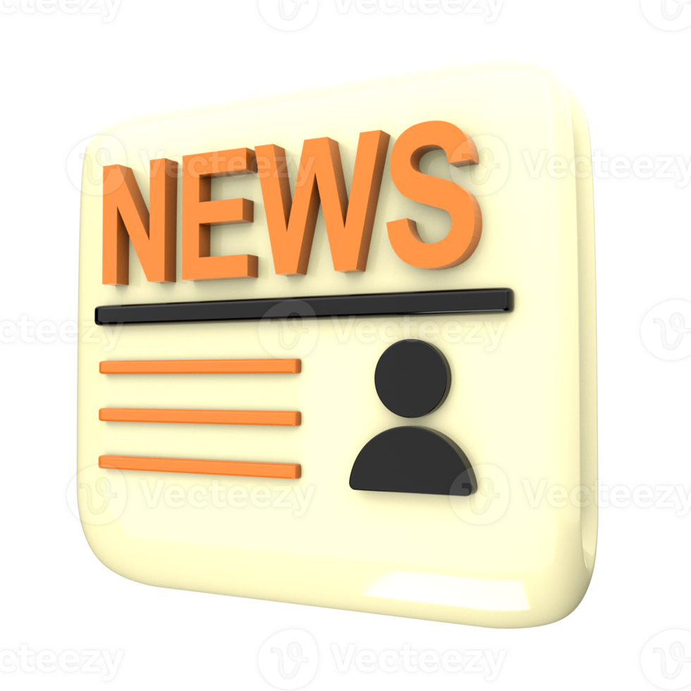 News 3D Icon illustration png