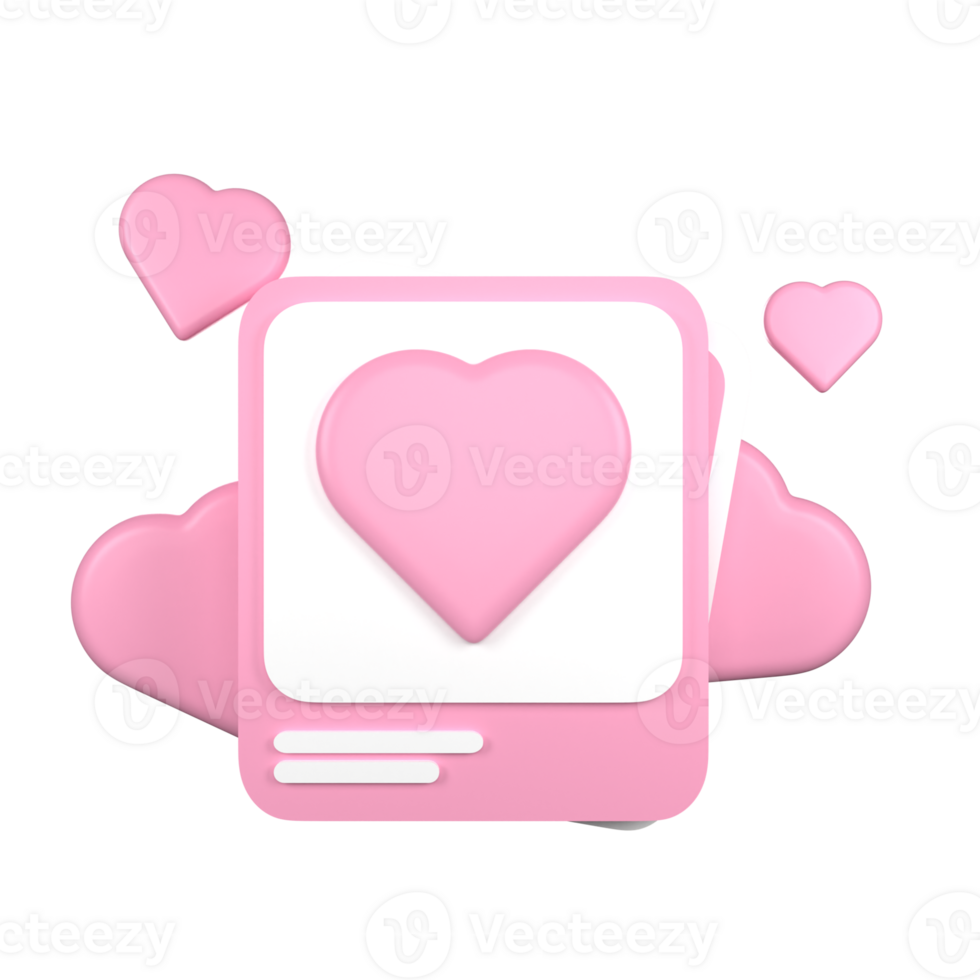Love Notification 3D Icon png
