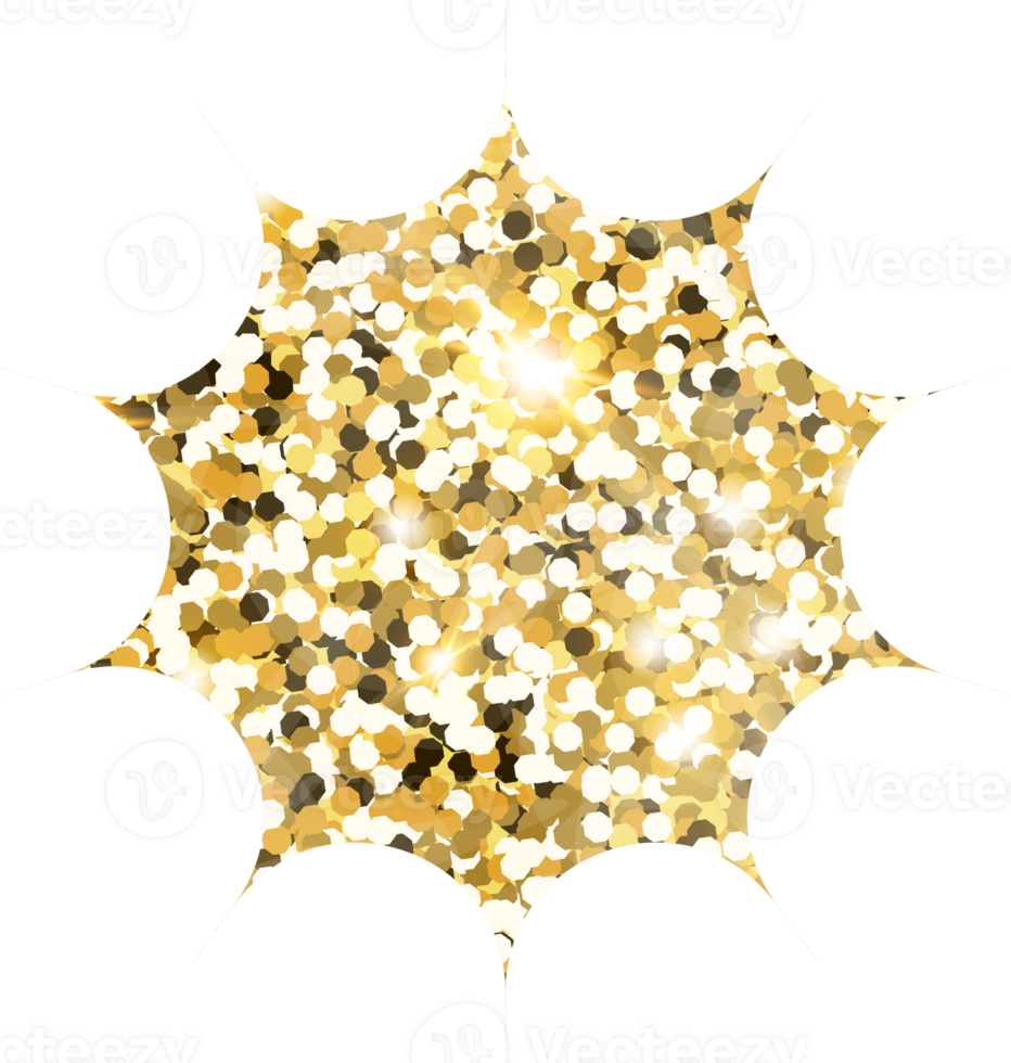 Star sparkle shiny gold glitter shape design element. Golden color dust texture form for holiday decoration, flyer, poster, greeting card, background, wallpaper. Shiny paint Birthday illustration. png