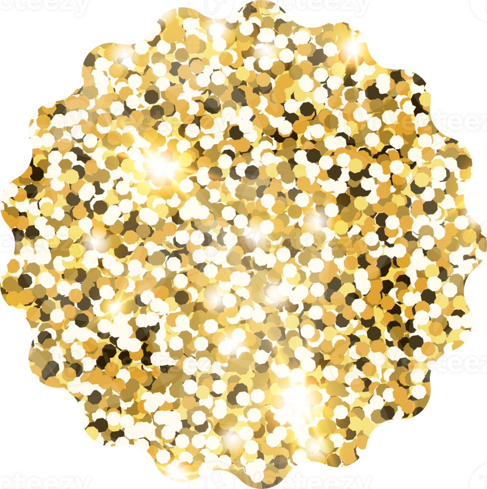 Star sparkle shiny gold glitter shape design element. Golden color dust texture form for holiday decoration, flyer, poster, greeting card, background, wallpaper. Shiny paint Birthday illustration. png