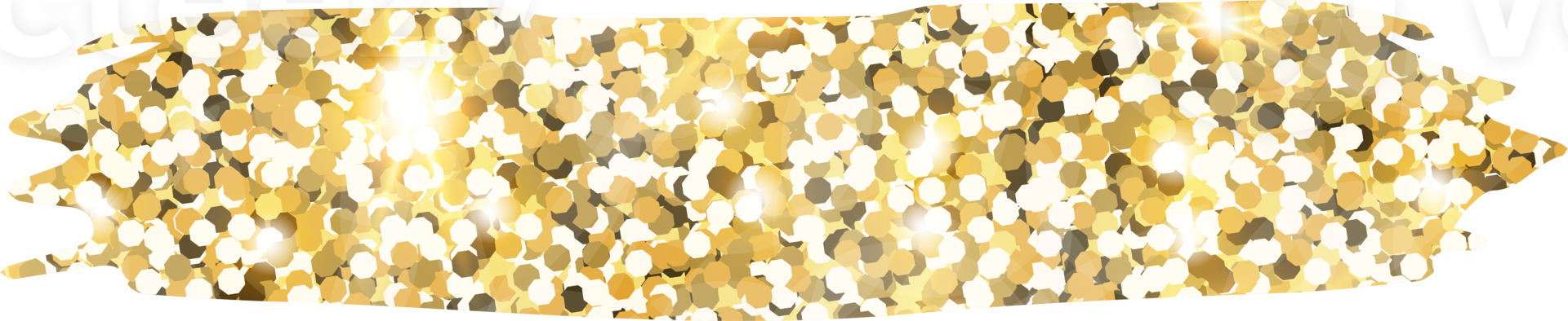 Abstract shiny gold glitter stroke design element. Golden color dust texture stain for holiday decoration, flyer, poster, greeting card, background, wallpaper. Shiny paint stroke fashion illustration. png