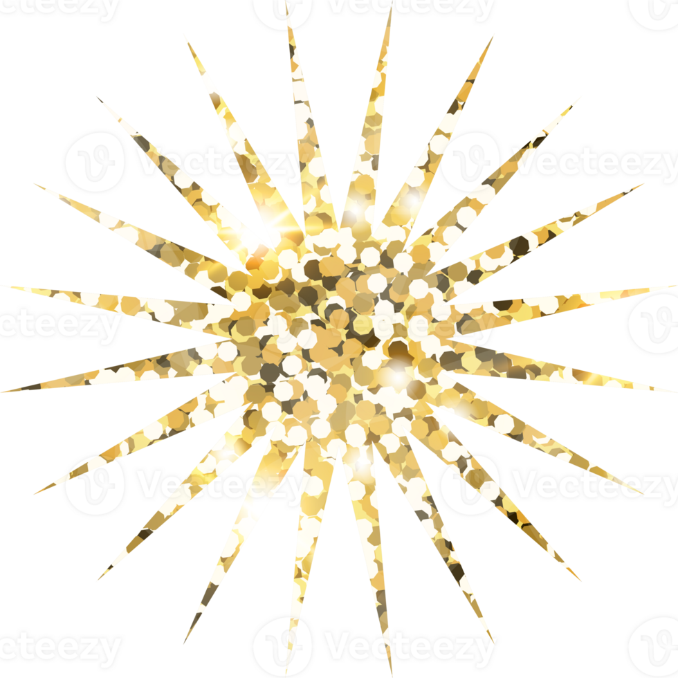 Star sparkle shiny gold glitter shape design element. Golden color dust texture form for holiday decoration, flyer, poster, greeting card, background, wallpaper. Shiny paint Birthday illustration. png