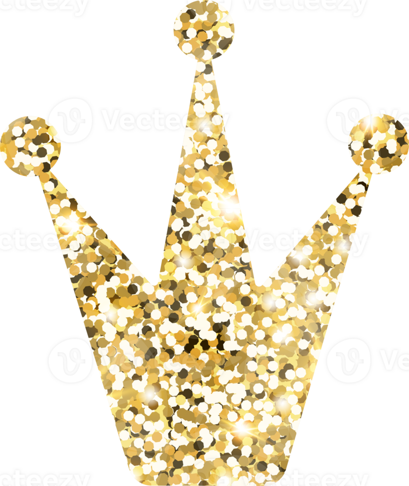 kroon glimmend goud schitteren vorm ontwerp element. gouden kleur stof structuur het formulier voor vakantie decoratie, folder, poster, groet kaart, achtergrond, behang. glimmend verf het formulier verjaardag illustratie. png