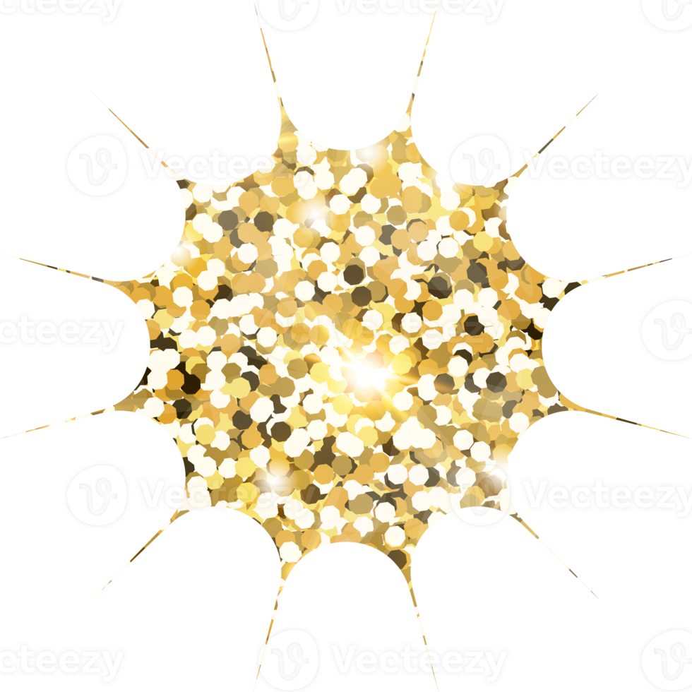 Star sparkle shiny gold glitter shape design element. Golden color dust texture form for holiday decoration, flyer, poster, greeting card, background, wallpaper. Shiny paint Birthday illustration. png