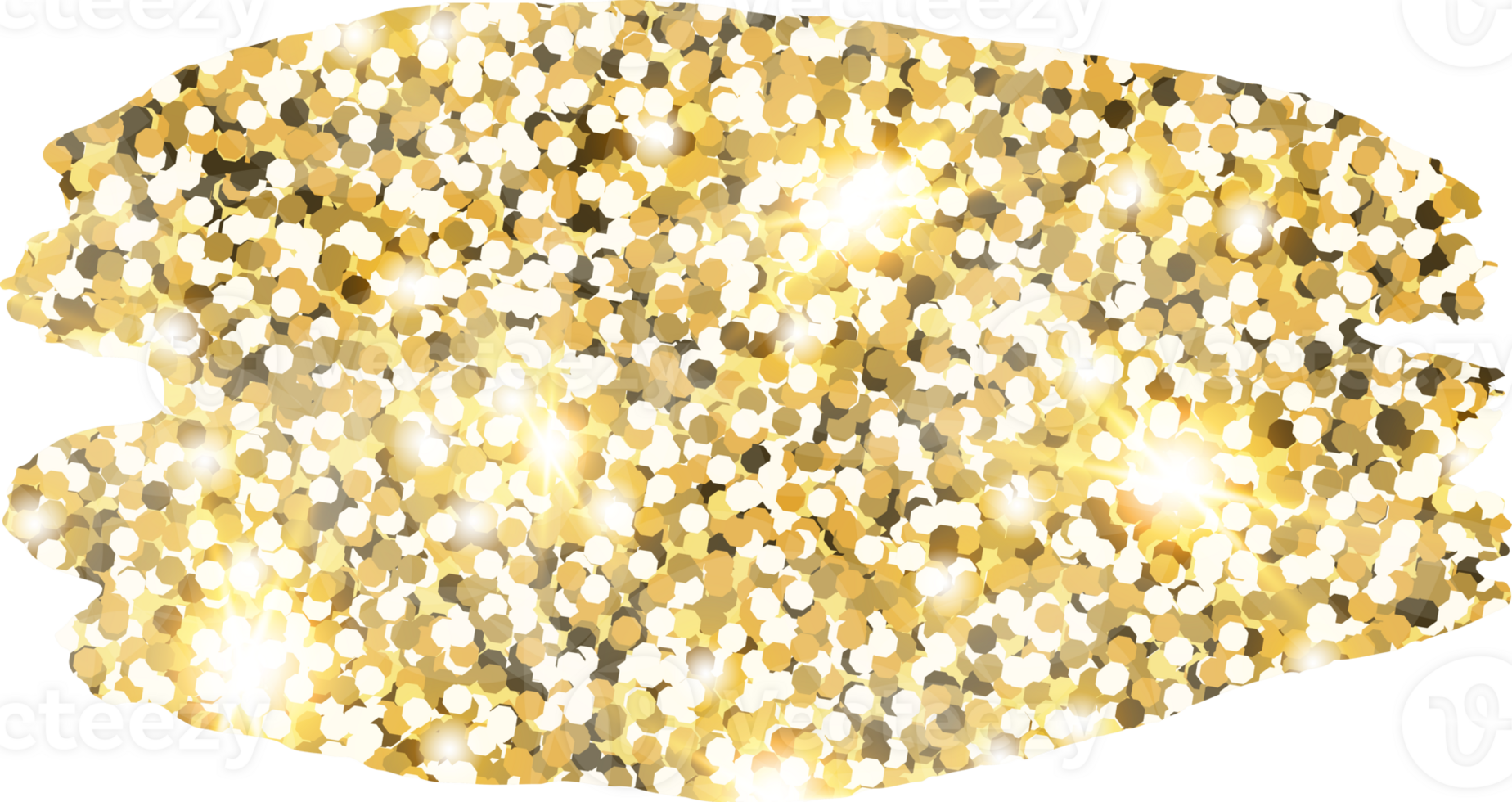 Abstract shiny gold glitter stain design element. Golden color dust texture spot for holiday decoration, flyer, poster, greeting card, background, wallpaper. Shiny paint stroke fashion illustration. png