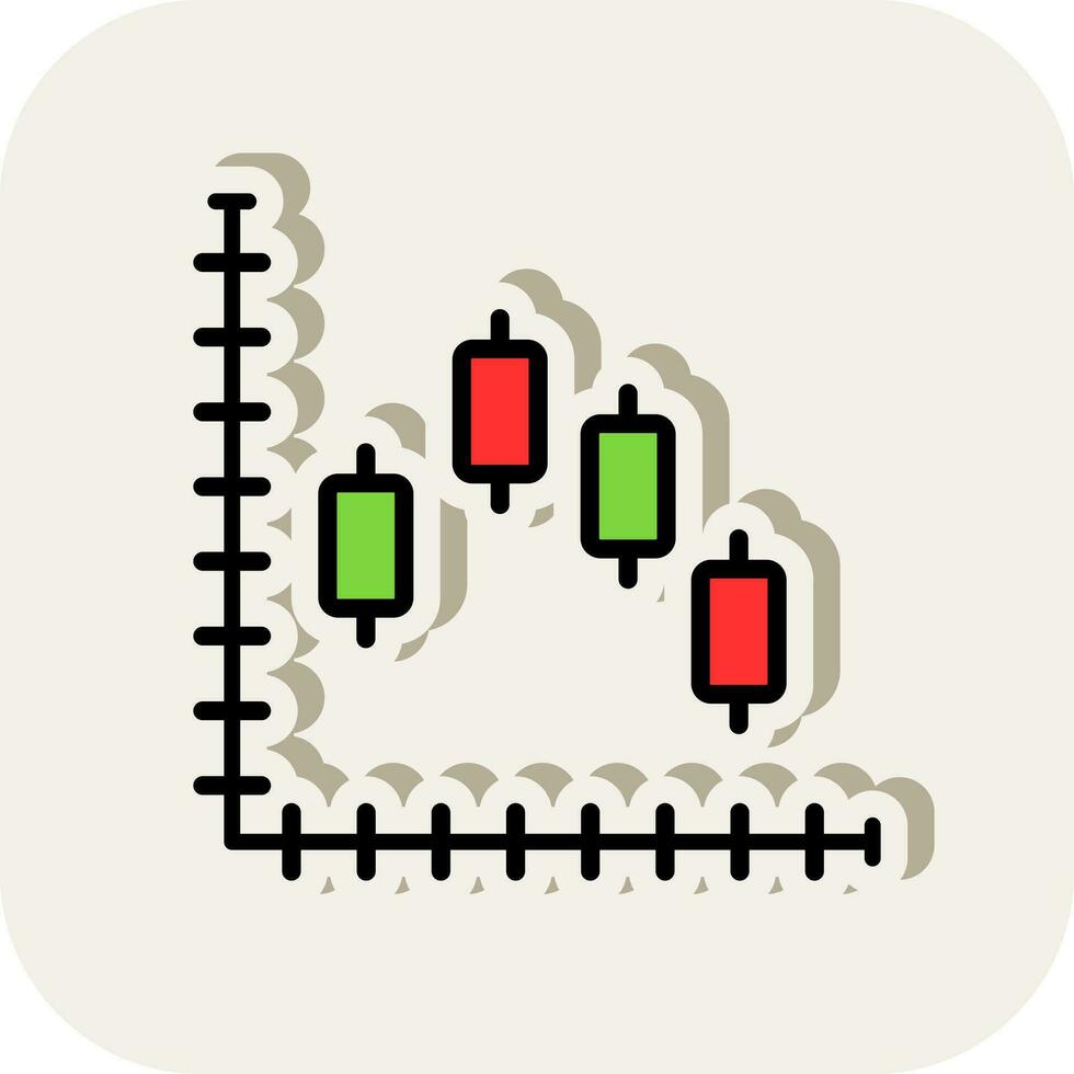 Candlestick chart Vector Icon Design