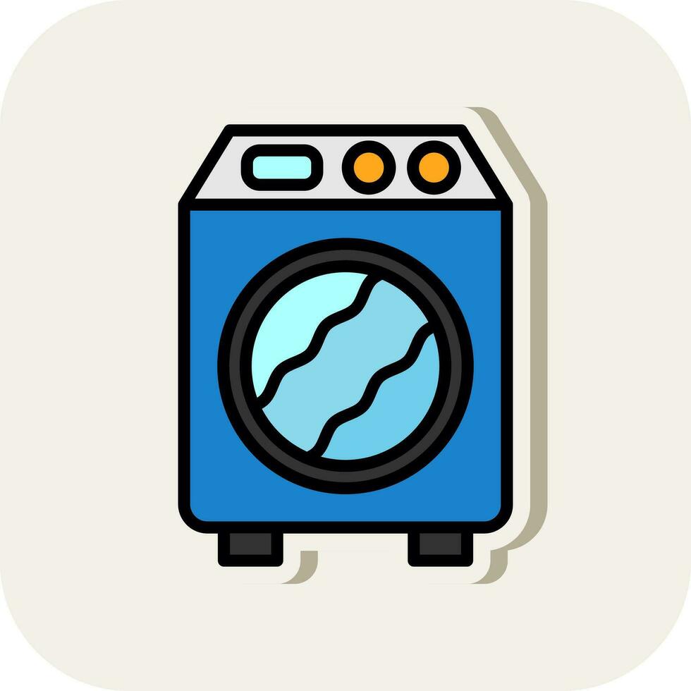 Washing machine Vector Icon Design