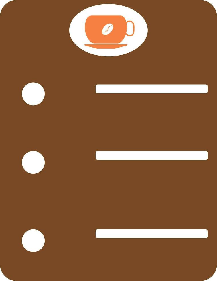 Brown coffee shop menu in flat style. vector