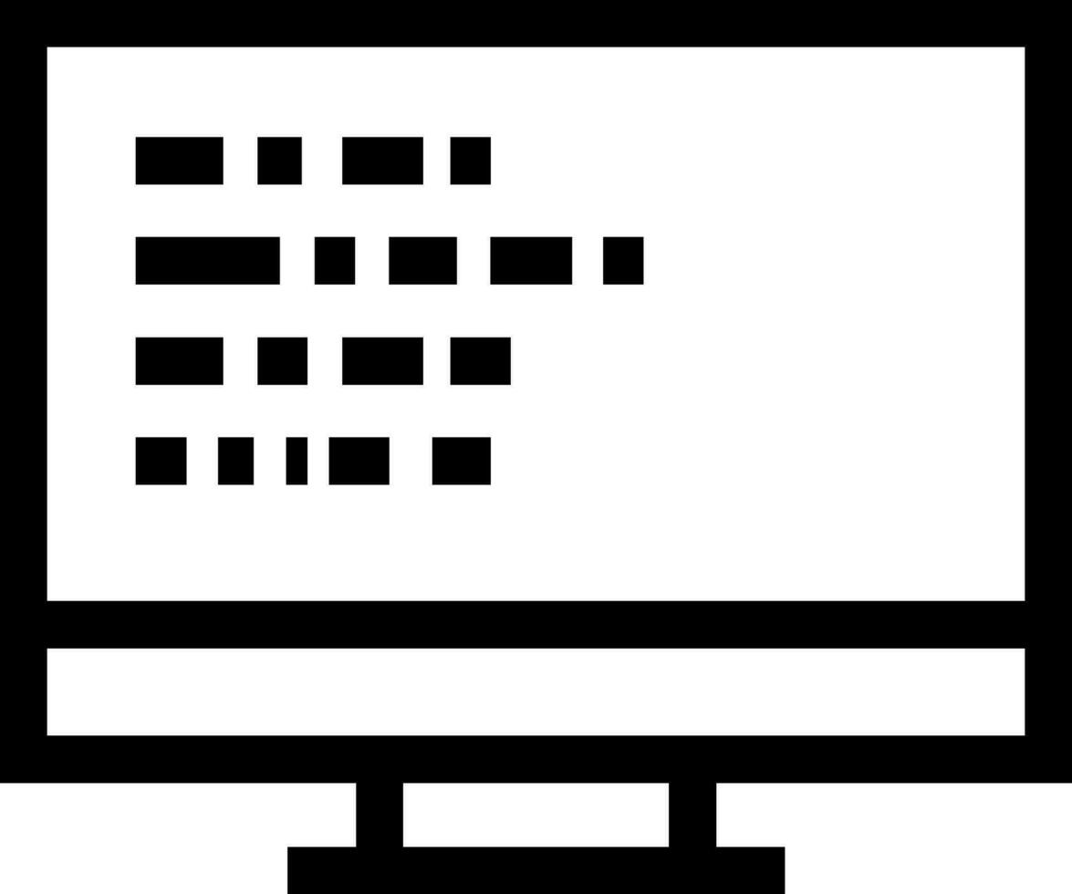 Line art illustration of desktop icon. vector