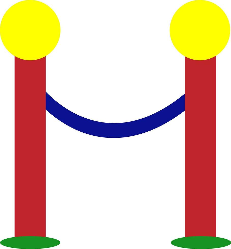 Flat style barrier with rope icon. vector