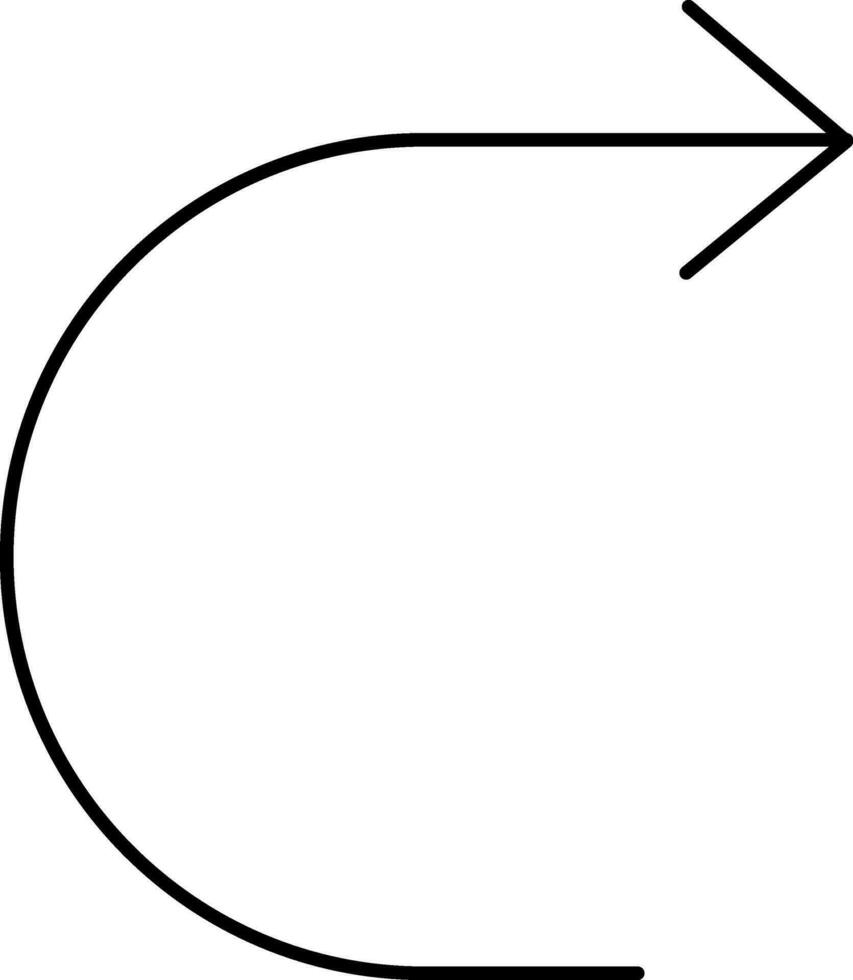Black Linear Right Turn Arrow Icon 25093746 Vector Art At Vecteezy