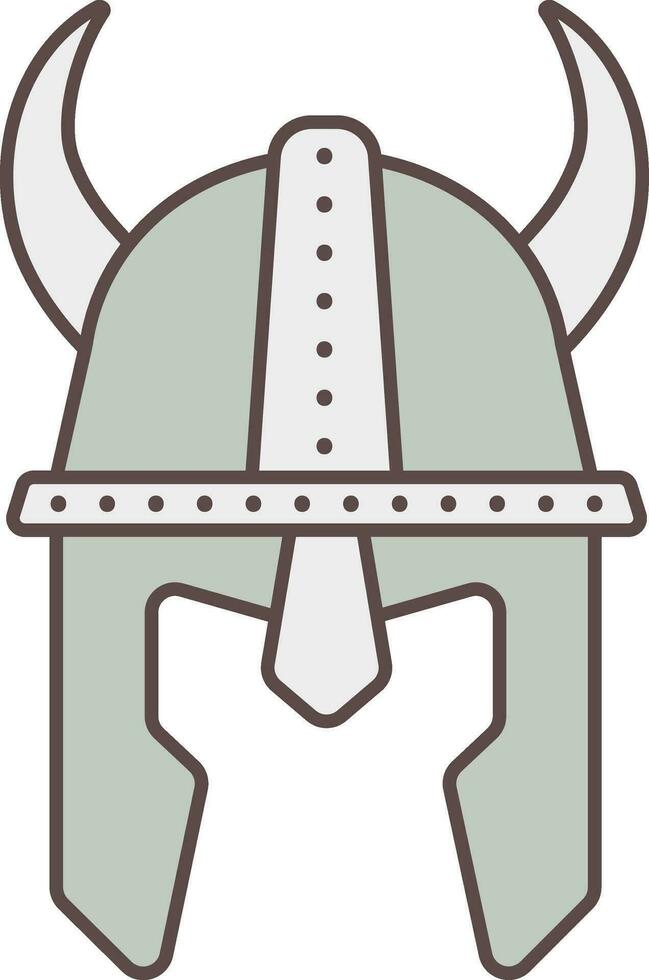 Flat Style Viking Helmet Icon In Gray Color. vector