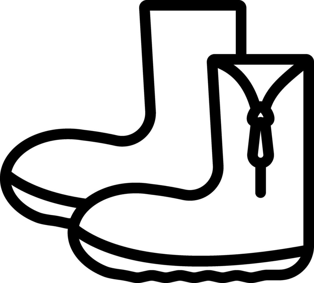 Boot Icon In Black Line Art. vector